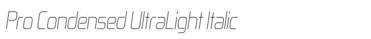 Zekton Pro Condensed UltraLight Italic