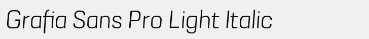 Grafia Sans 1 Pro Grafia Sans Pro Light Italic