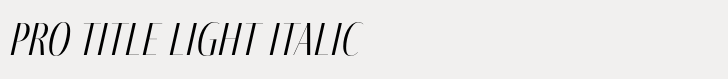 Fino Sans Pro Title Light Italic