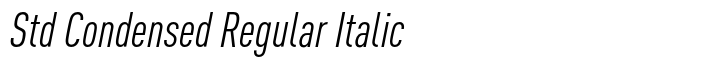 FF DIN Std Condensed Regular Italic