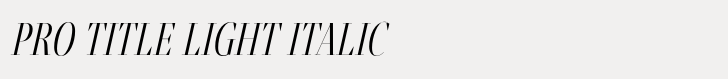 Fino Pro Title Light Italic