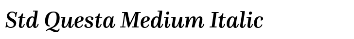 Questa Serif Std Questa Medium Italic