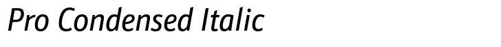 Schnebel Sans Pro Pro Condensed Italic