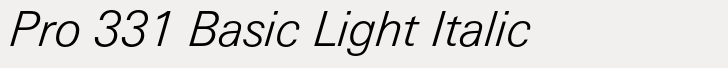 Univers Next Pro 331 Basic Light Italic