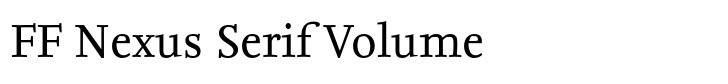 FF Nexus Serif Volume