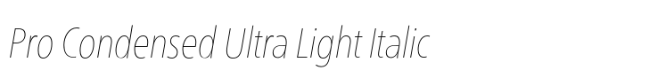 Neue Frutiger Pro Condensed Ultra Light Italic