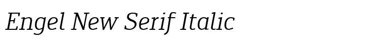 Engel New Serif Italic