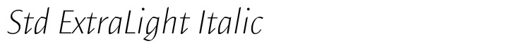 Elemental Sans Pro Std ExtraLight Italic