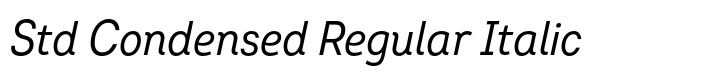 Intro Std Condensed Regular Italic