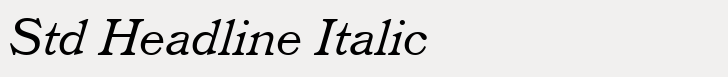 Bookman Std Headline Italic