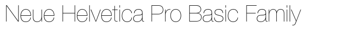 Neue Helvetica Pro Basic Family