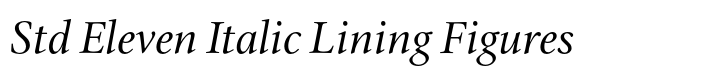 Cycles Std Eleven Italic Lining Figures