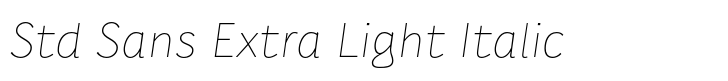Karlo Std Sans Extra Light Italic