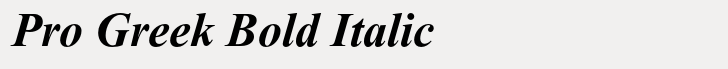 Times New Roman PS Greek Pro Greek Bold Italic