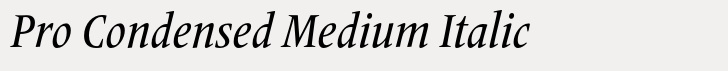 Frutiger Serif Pro Condensed Medium Italic