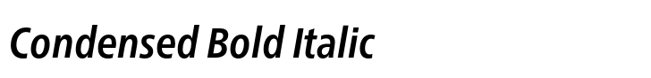 Neue Frutiger Paneuropean Condensed Bold Italic