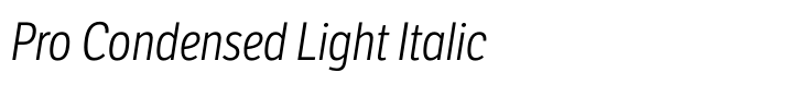 LFT Etica Pro Condensed Light Italic