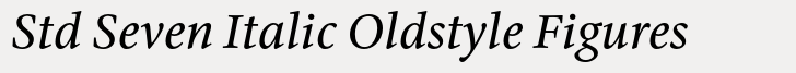 Cycles Std Seven Italic Oldstyle Figures