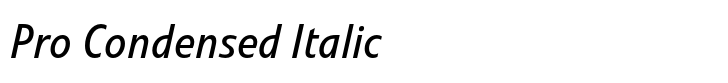 Veto Sans Pro Condensed Italic