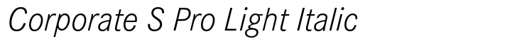 Corporate S Pro Light Italic