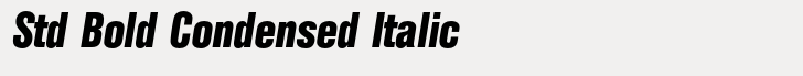 Folio Std Bold Condensed Italic