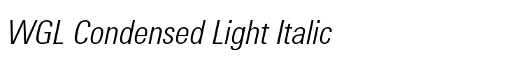 Utah WGL Condensed Light Italic