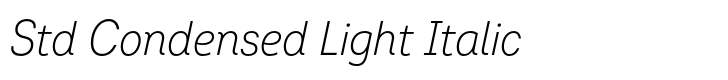 Intro Std Condensed Light Italic