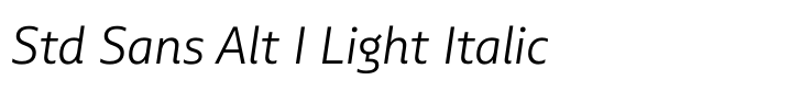 Multiple Std Sans Alt I Light Italic