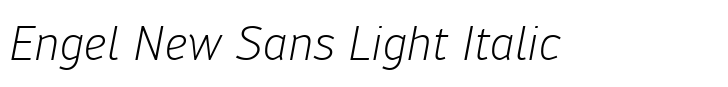 Engel New Sans Light Italic