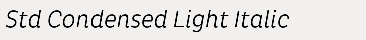 Pluto Std Condensed Light Italic