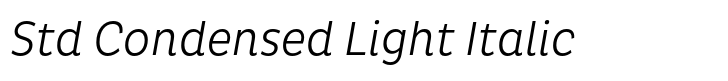 Pluto Std Condensed Light Italic