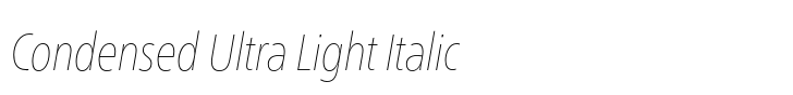 Neue Frutiger Paneuropean Condensed Ultra Light Italic