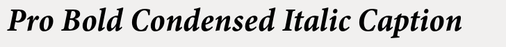 Minion Pro Bold Condensed Italic Caption