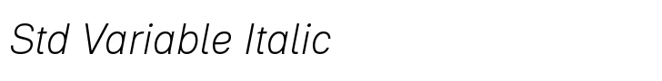 Referenz Grotesk Std Variable Italic