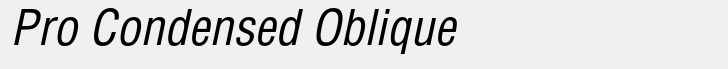 Helvetica Pro Condensed Oblique
