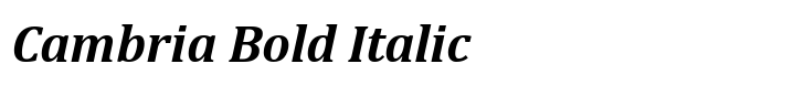 Cambria Bold Italic