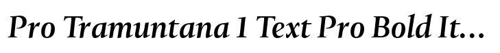Tramuntana 1 Pro Pro Tramuntana 1 Text Pro Bold Italic