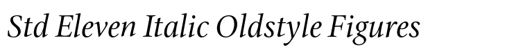 Cycles Std Eleven Italic Oldstyle Figures