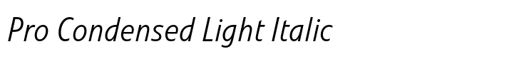 Veto Sans Pro Condensed Light Italic