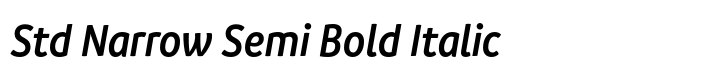 Branding SF Std Narrow Semi Bold Italic