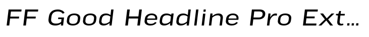 FF Good Headline Pro Extended Regular Italic