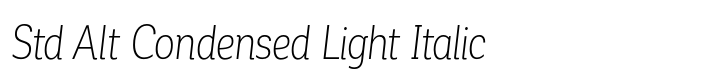 Corporative Std Alt Condensed Light Italic