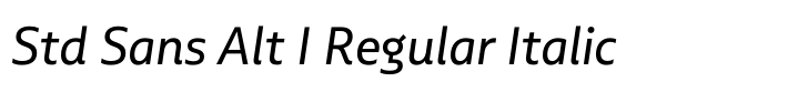 Multiple Std Sans Alt I Regular Italic