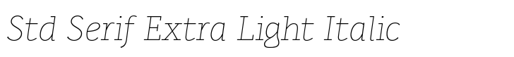 Karlo Std Serif Extra Light Italic