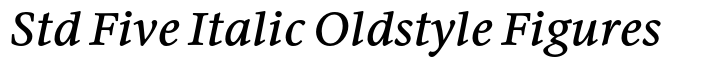 Cycles Std Five Italic Oldstyle Figures