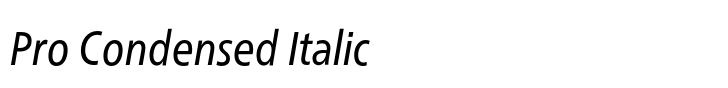 Neue Frutiger Pro Condensed Italic